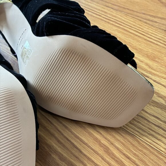 KURT GEIGER LONDON BLOOM MULE BLACK VELVET HEELS - Picture 8 of 10